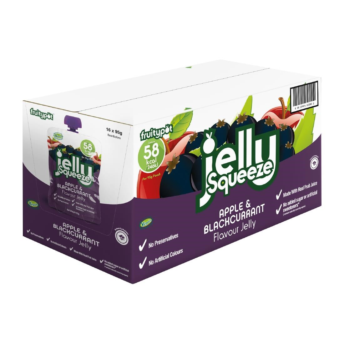 JellySqueeze Apple and Blackcurrant Flavour Jelly 95g (16 pack)