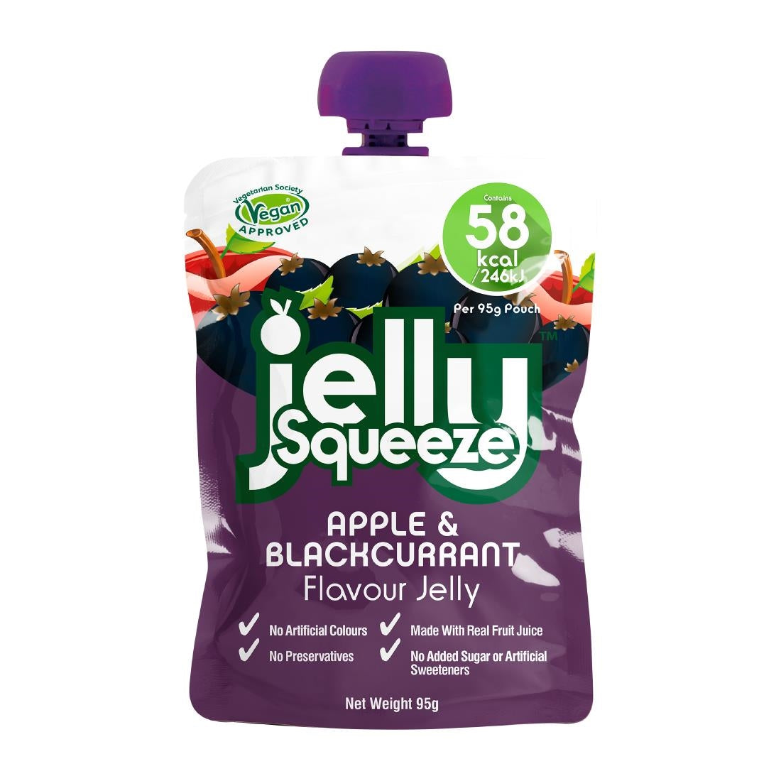 JellySqueeze Apple and Blackcurrant Flavour Jelly 95g (16 pack)