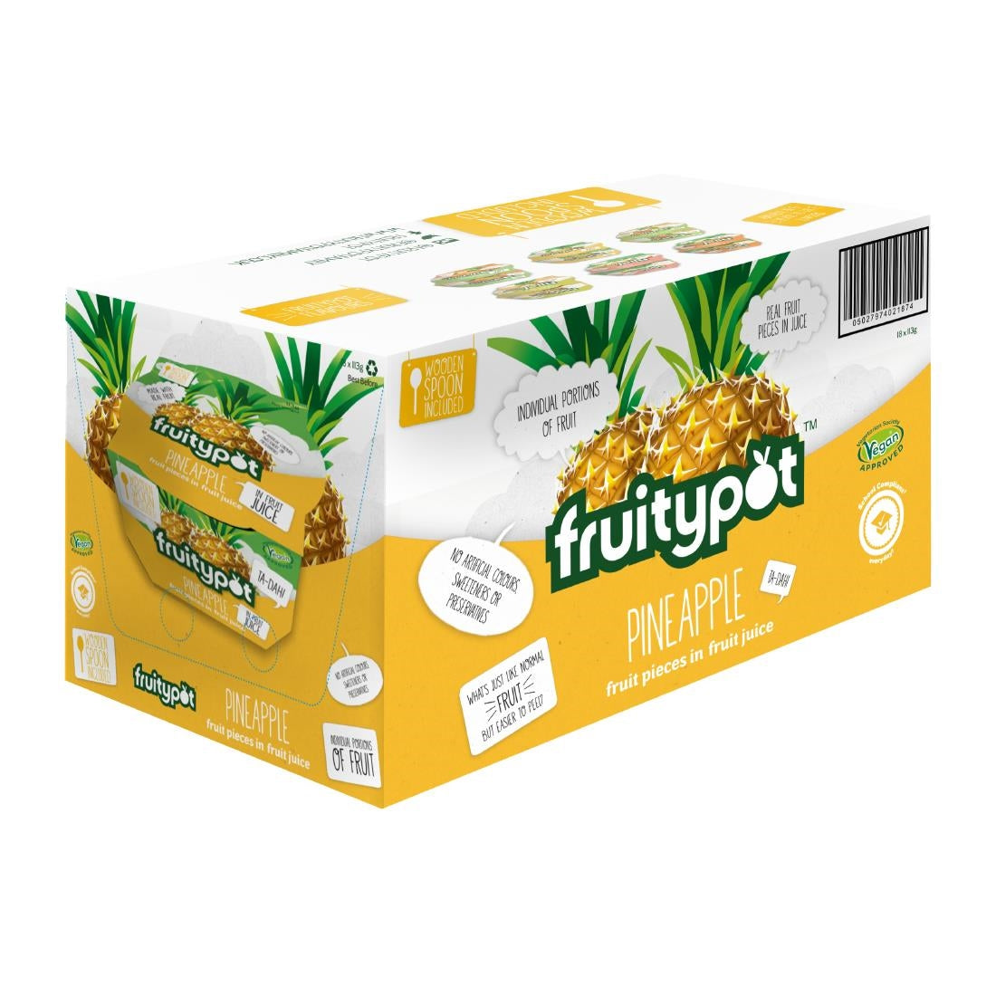 Fruitypot Pineapple in Juice with Spoon 113g (18 pack)