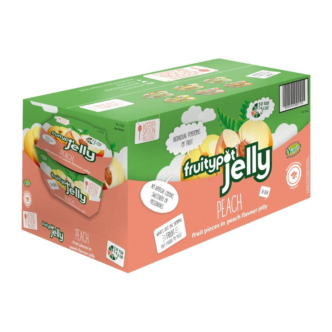 Fruitypot Peach in Peach Jelly with Spoon 120g (18 pack)
