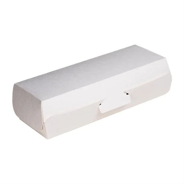 Notpla 8"x3" Clamshell Hot Dog Boxes White (250 Pack)