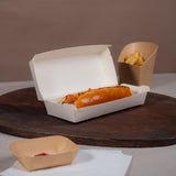 Notpla 8"x3" Clamshell Hot Dog Boxes White (250 Pack)