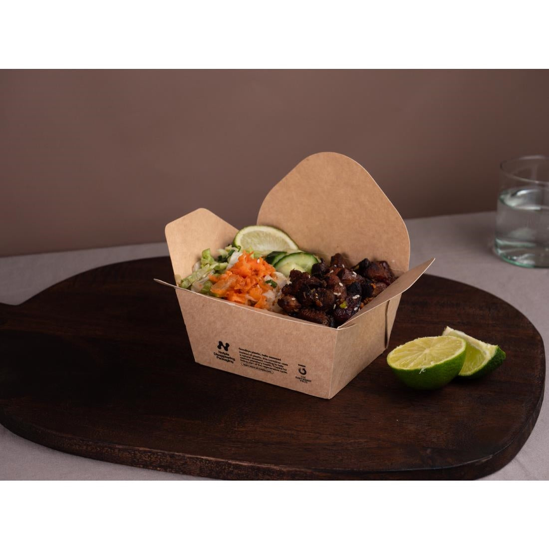 Notpla Small Takeaway Boxes 800ml - Kraft (500 Pack)