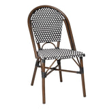 Bolero Parisian Style PE Rattan Chair Black Dot Mix (2 Pack)