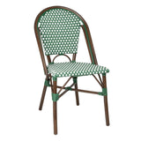 Bolero Parisian Style PE Rattan Chair Green Dot Mix (2 Pack)