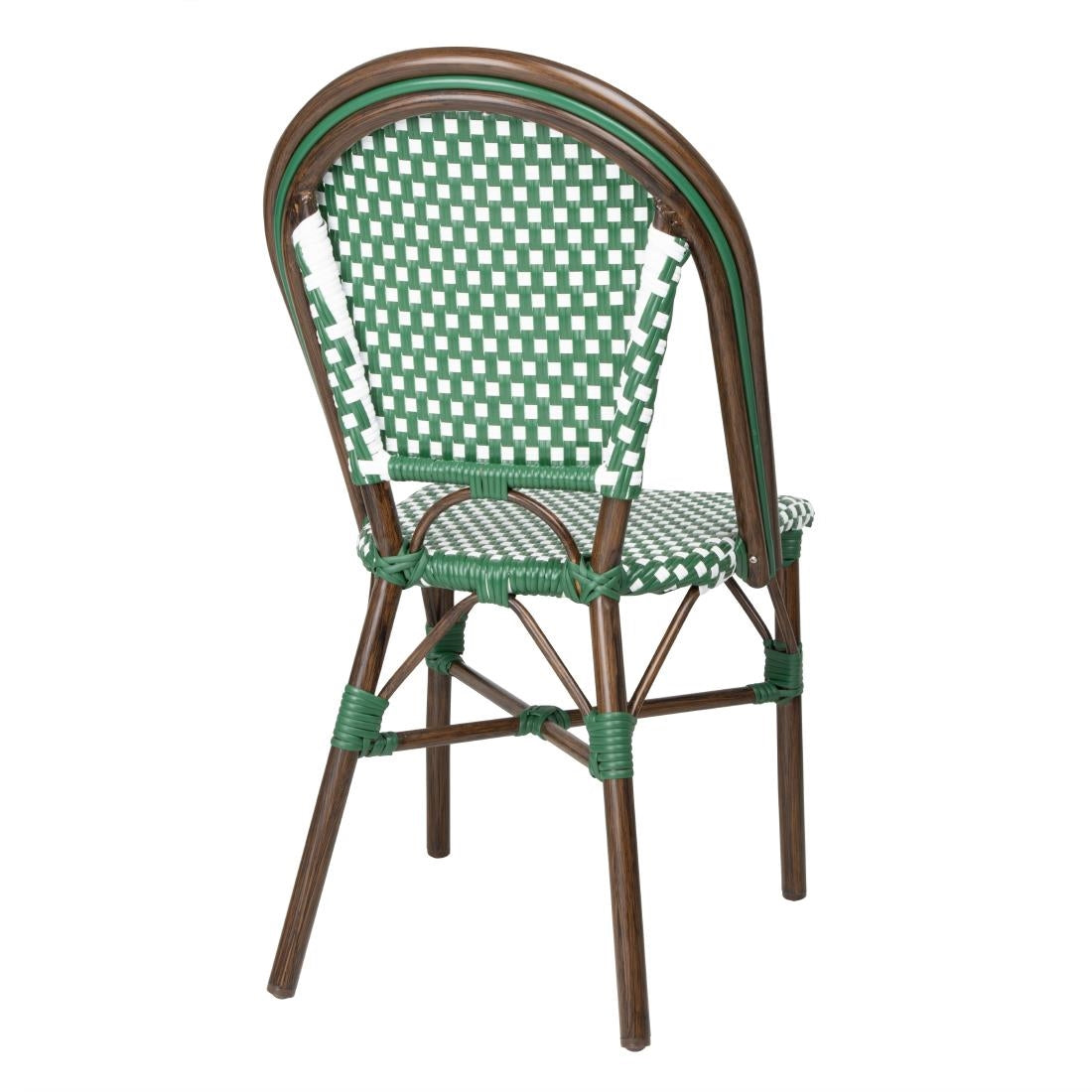 Bolero Parisian Style PE Rattan Chair Green Dot Mix (2 Pack)