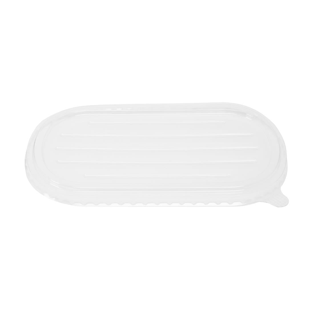 Fiesta Recyclable PET Lids for Bagasse Oval Containers (100 Pack)