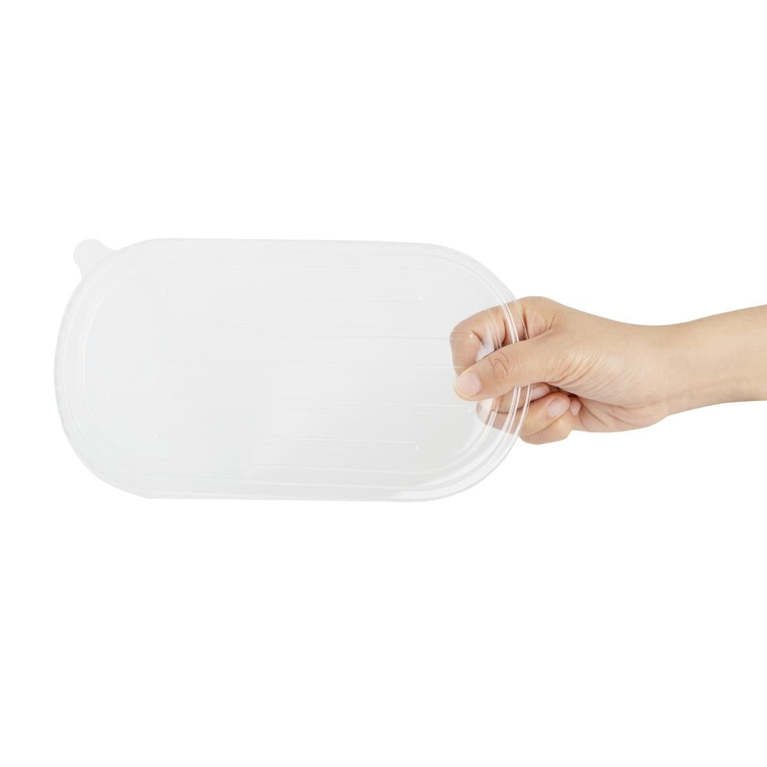 Fiesta Recyclable PET Lids for Bagasse Oval Containers (100 Pack)