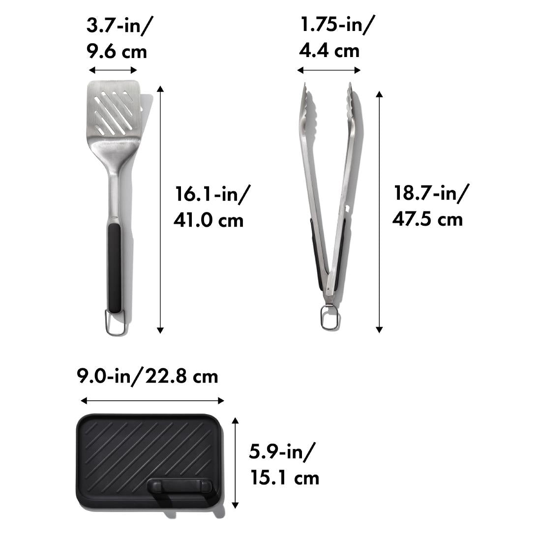 Oxo GG Grilling Set- Turner, Tongs & Tool Rest (3 Pack)