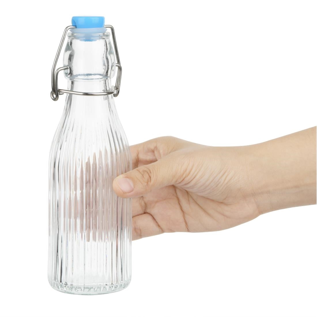 Olympia Ridged Swing Top Water Bottles 200ml (6 Pack)