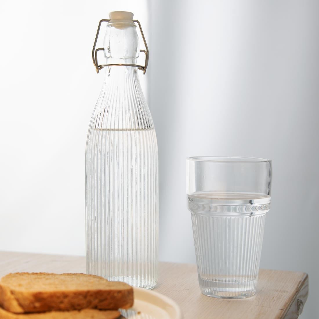 Olympia Ridged Stacking Tumblers 300ml (6 Pack)