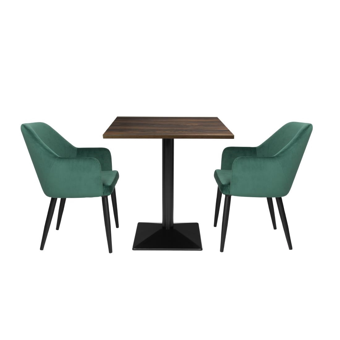 Bolero Complete Table Square Dark Wood Effect 700mm