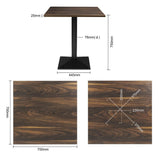 Bolero Complete Table Square Dark Wood Effect 700mm