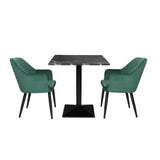 Bolero Complete Table Square Black Stone Effect 700mm