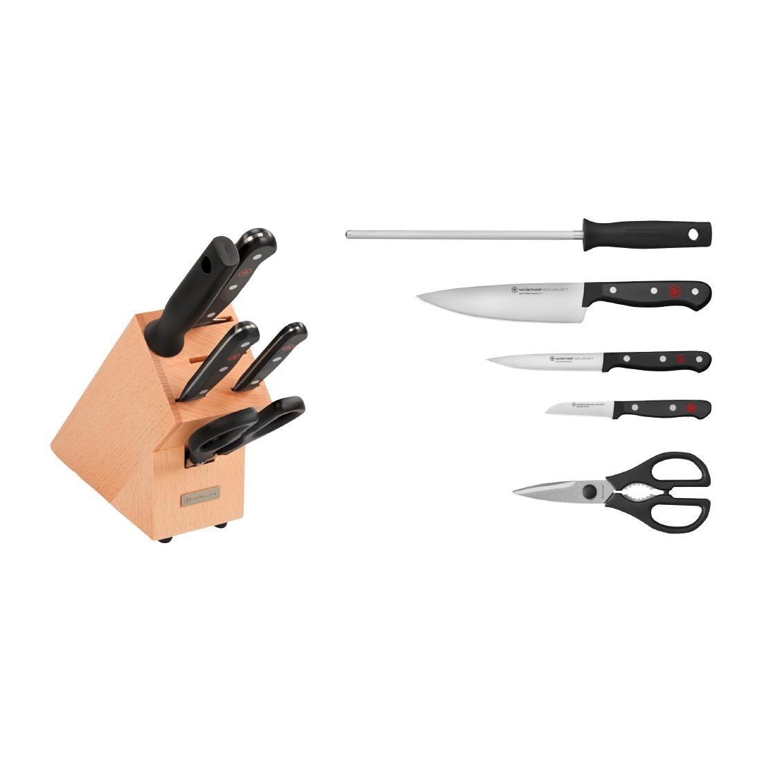 Wüsthof Gourmet 6-Piece Knife Set with Block