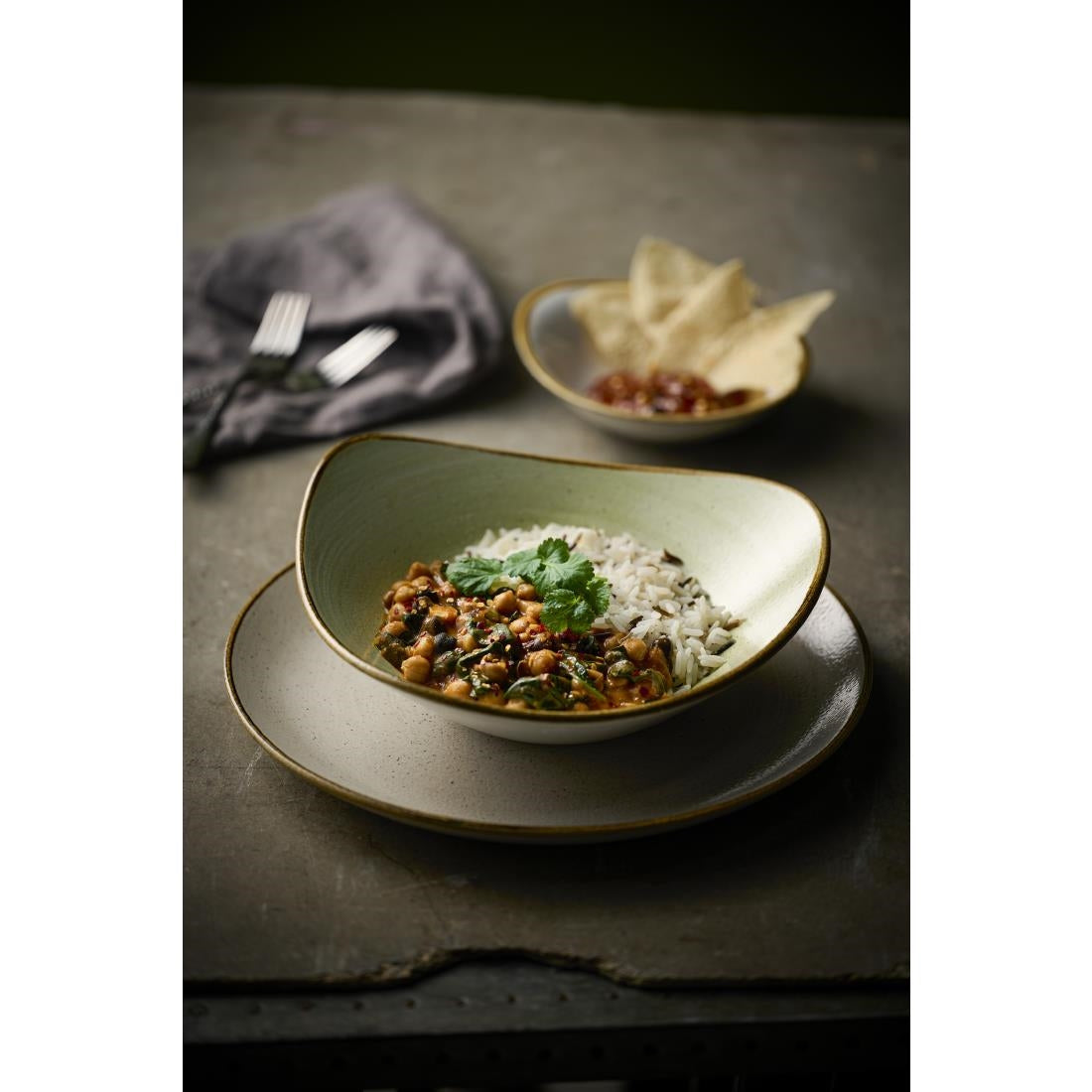 Churchill Stonecast Raw Green Lotus Bowls 229mm (12 Pack)