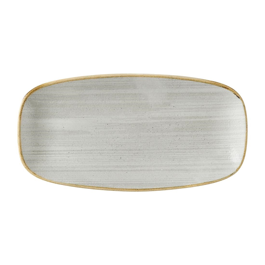 Churchill Stonecast Raw Grey Chefs Oblong Plates 280 x 152mm (12 Pack)