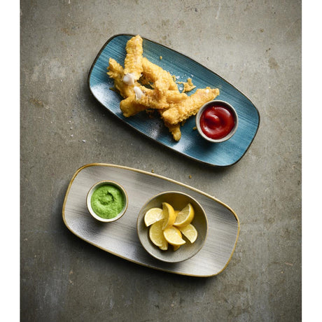 Churchill Stonecast Raw Grey Chefs Oblong Plates 270 x 127mm (12 Pack)