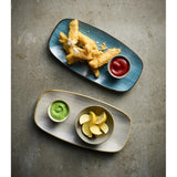 Churchill Stonecast Raw Teal Chefs Oblong Plates 270 x 127mm (12 Pack)