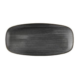 Churchill Stonecast Raw Black Chefs Oblong Plates 270 x 127mm (12 Pack)