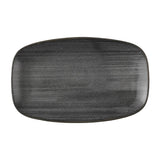 Churchill Stonecast Raw Black Oblong Chefs Plates 180 x 101mm (12 Pack)