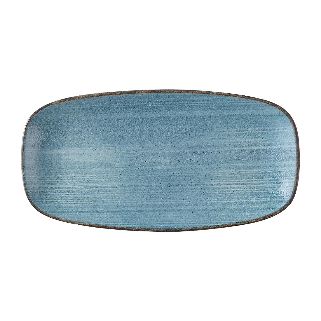 Churchill Stonecast Raw Teal Chefs Oblong Plates 280 x 152mm (12 Pack)
