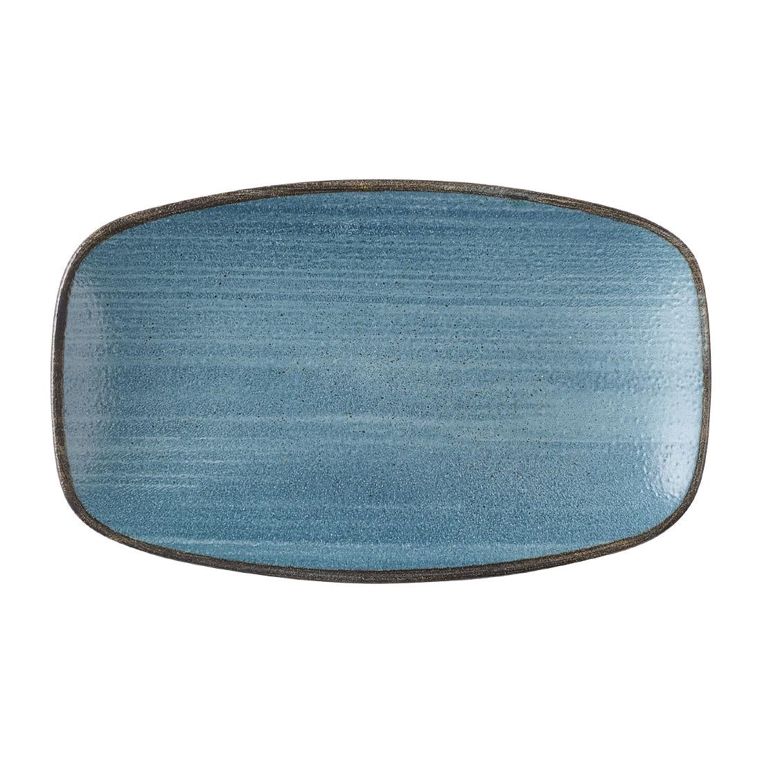 Churchill Stonecast Raw Teal Oblong Chefs Plates 180 x 101mm (12 Pack)