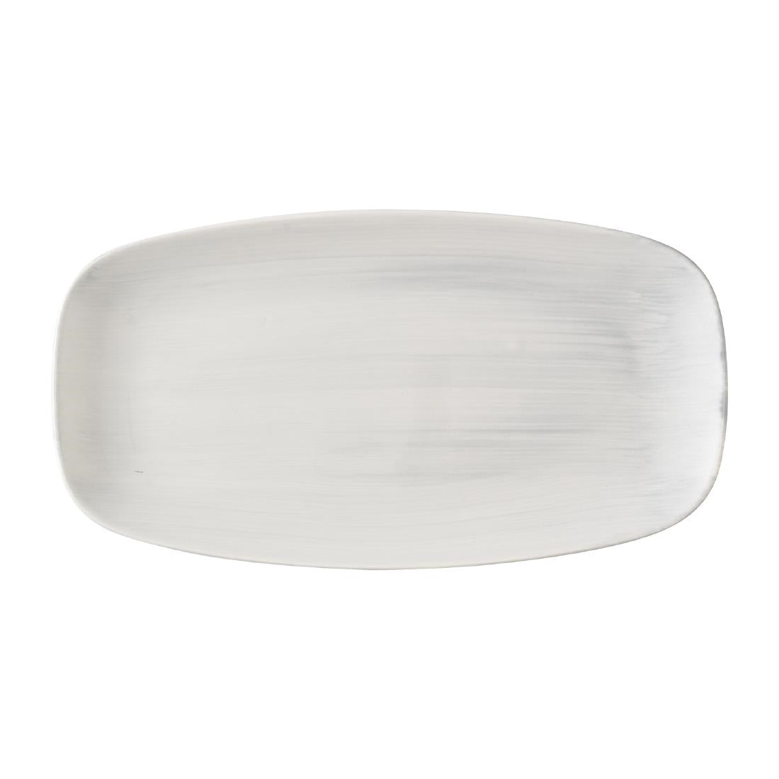 Churchill Stonecast Canvas Grey Chefs Oblong Plates 330 x 117mm (6 Pack)