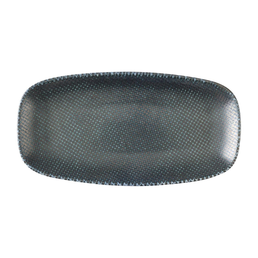 Churchill Studio Prints Astro Metallic Blue Chefs Oblong Plates 280x 152mm (12 Pack)
