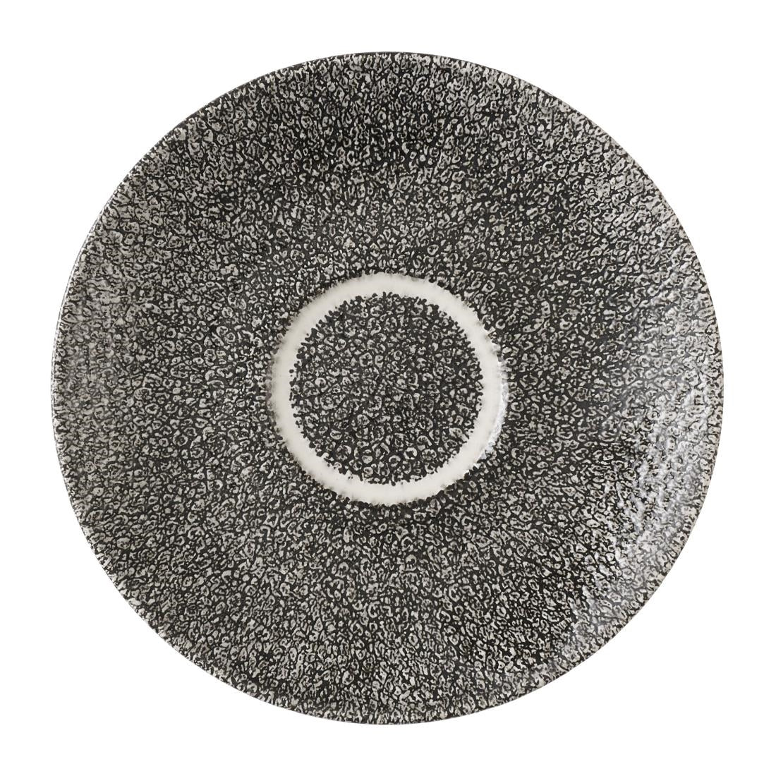 Churchill Studio Prints Raku Quartz Black Cappuccino Saucers 158mm (12 Pack)