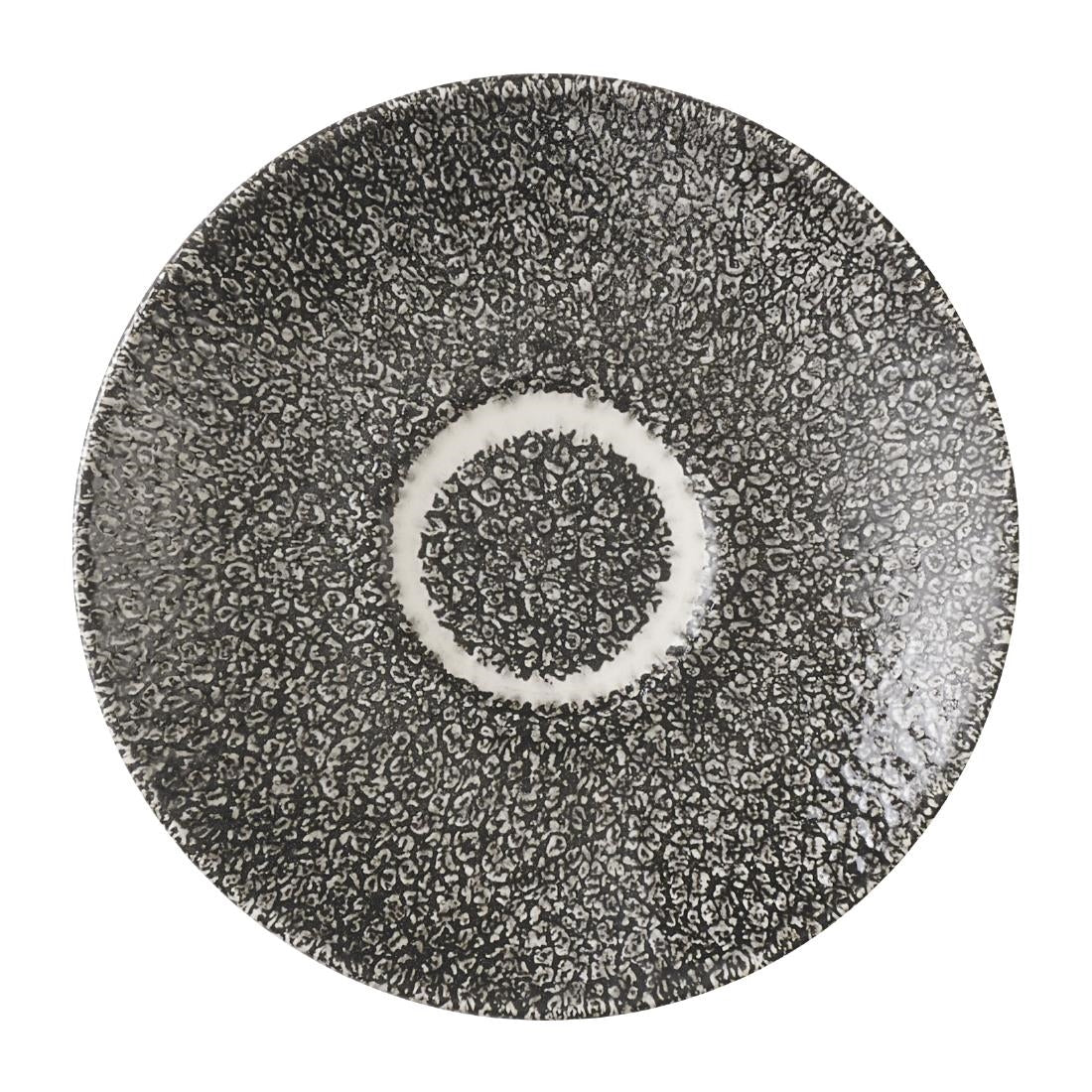 Churchill Studio Prints Raku Quartz Black Espresso Saucers 115mm (12 Pack)