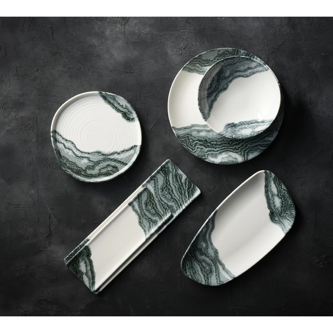 Churchill Tide Black Evolve Coupe Plates 285mm (12 Pack)