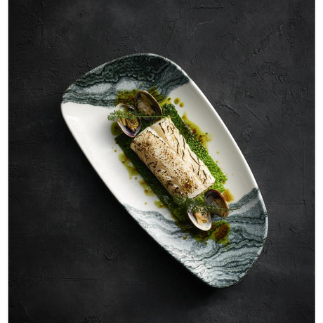 Churchill Tide Black Chefs Geo Plates 330 x 178mm (6 Pack)