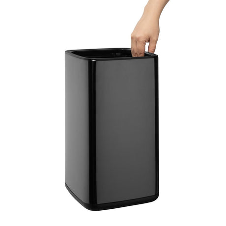 Bolero Square Waste Bin Titanium Black 10Ltr