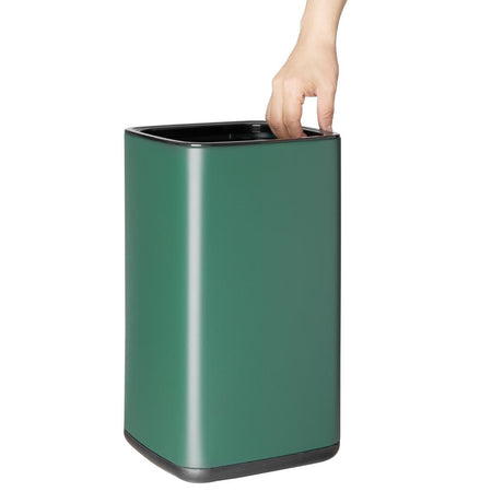 Bolero Square Waste Bin Green 10Ltr