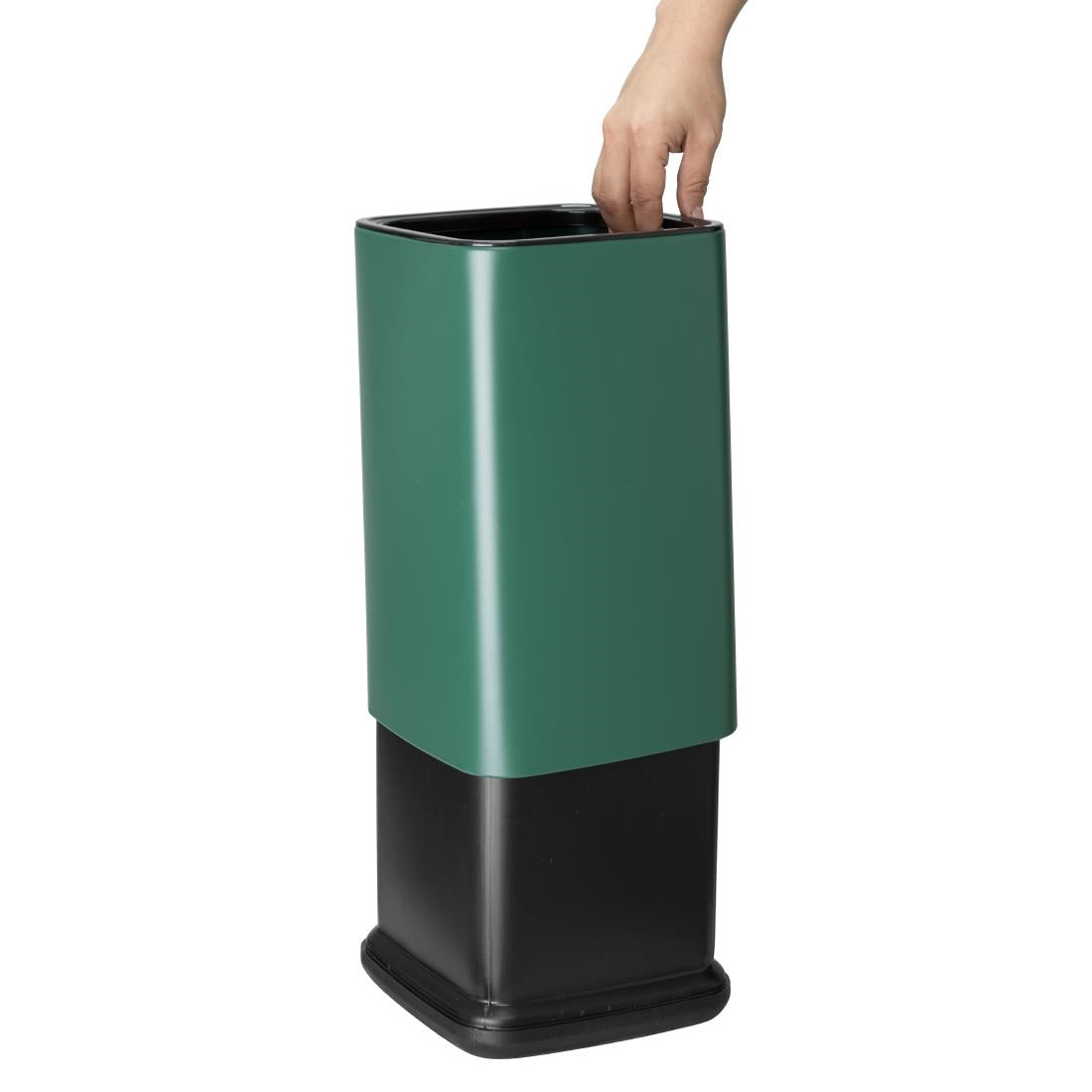 Bolero Square Waste Bin Green 10Ltr
