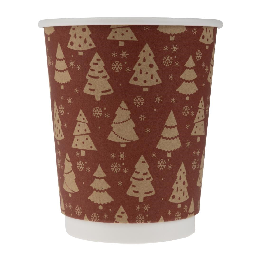 Fiesta Recyclable Christmas Double Wall Hot Cups 8oz (500 Pack)