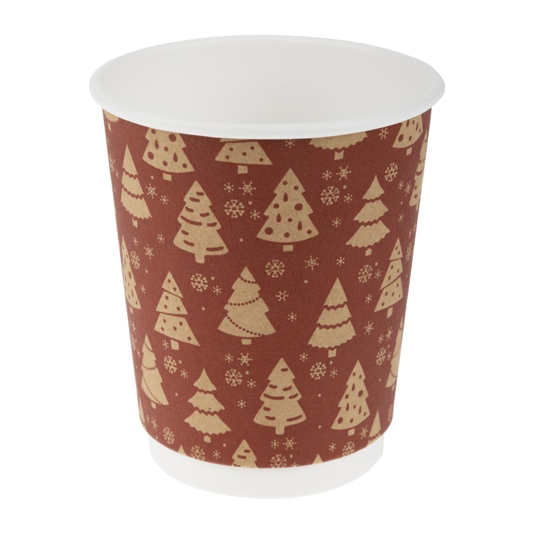 Fiesta Recyclable Christmas Double Wall Hot Cups 8oz (500 Pack)