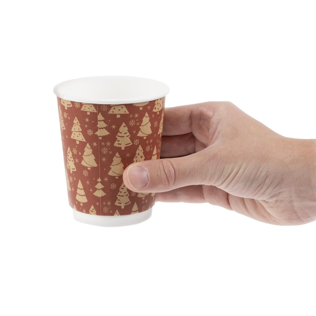 Fiesta Recyclable Christmas Double Wall Hot Cups 8oz (500 Pack)