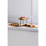 Olympia Round Dish Acacia Wood Metal Handles 345x305x80mm