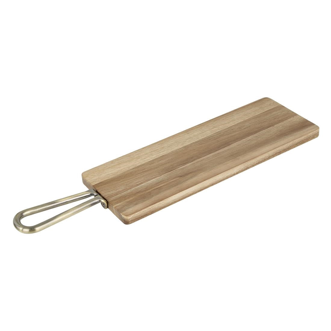Olympia Rectangular Paddle Board Acacia Wood Metal Handle 575x152mm