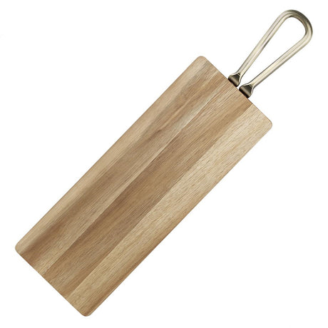 Olympia Rectangular Paddle Board Acacia Wood Metal Handle 575x152mm