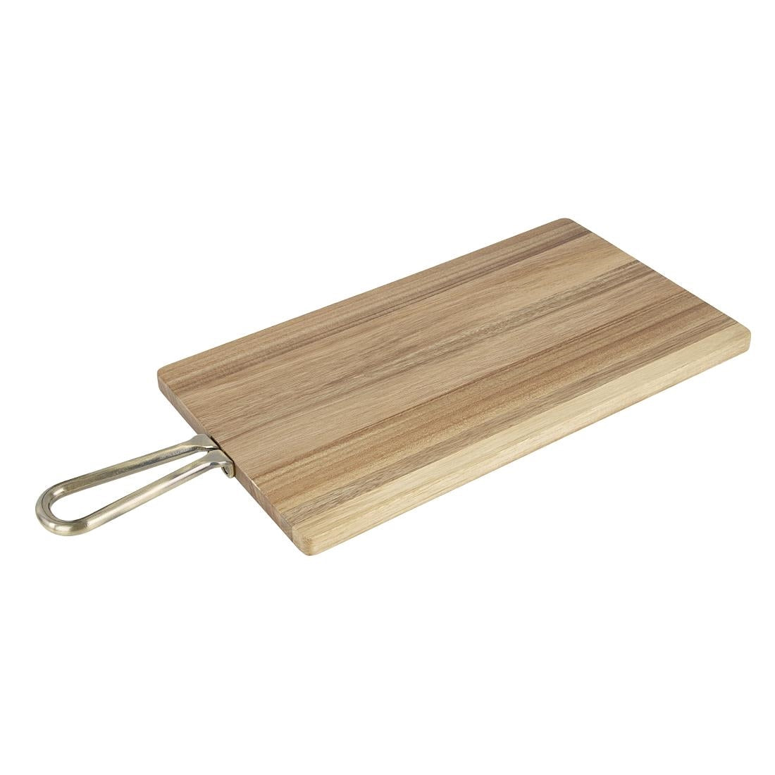 Olympia Rectangular Paddle Board Acacia Wood Metal Handles 615x260x20mm