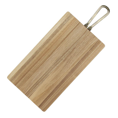 Olympia Rectangular Paddle Board Acacia Wood Metal Handles 615x260x20mm