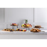 Olympia Round Tray Acacia Wood with Metal Handles 440x405x100mm