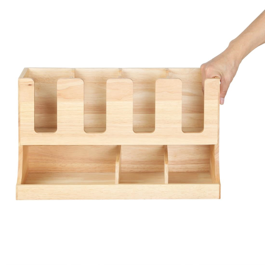 Olympia Cup and Condiment Station Hevea Wood 450x120x240mm