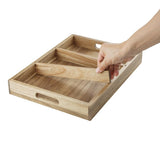 Olympia 3 Section Cutlery Tray Acacia Wood