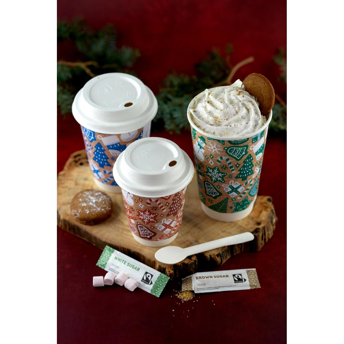 Vegware Christmas Double Wall Hot Cup 89-Series 12oz (500 pack)