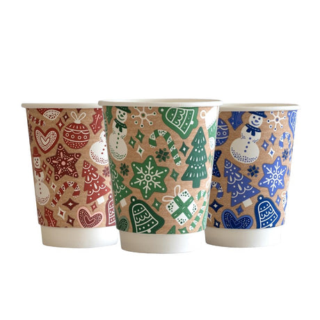 Vegware Christmas Double Wall Hot Cup 79-Series 8oz (500 pack)