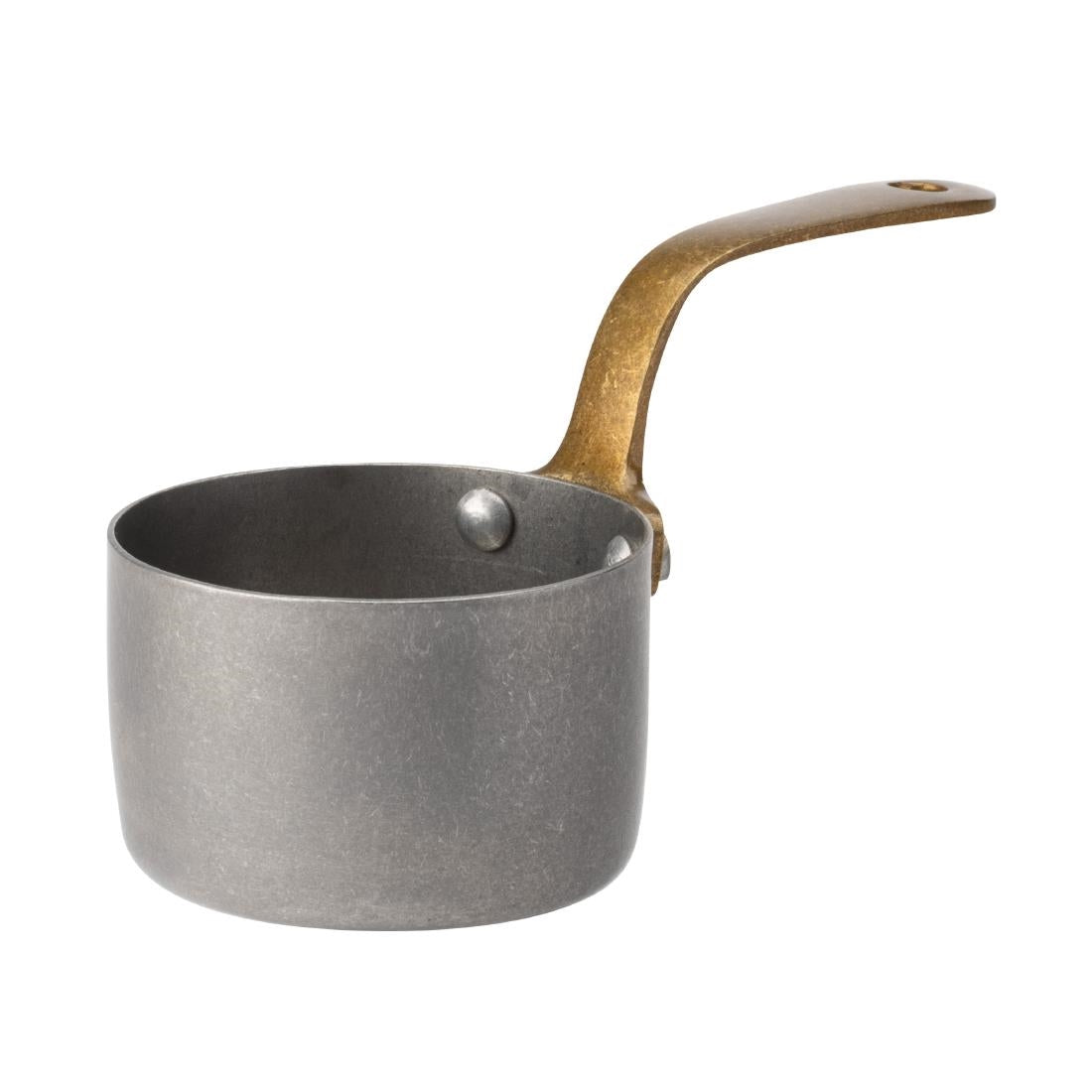 Utopia Vintage Steel Mini Saucepans 7cm (6 Pack)